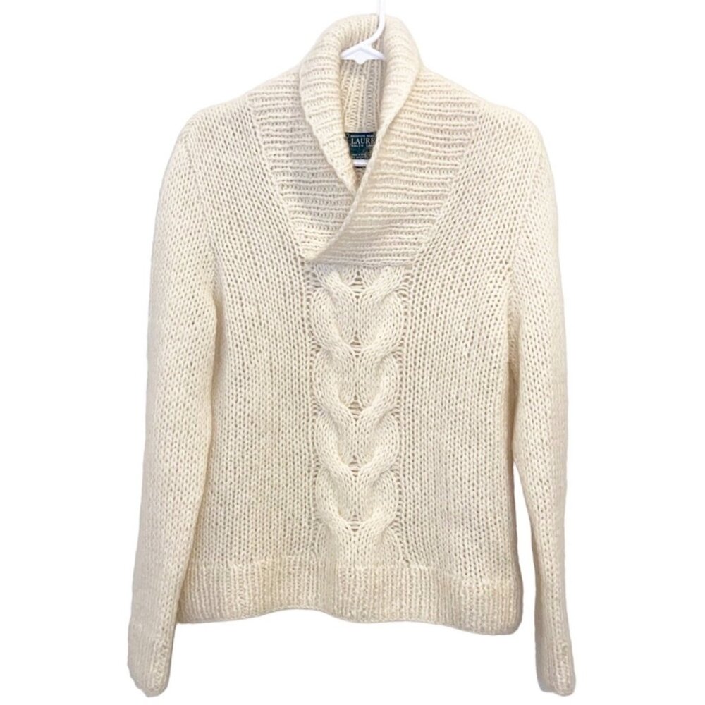 Lauren Ralph Lauren Lambswool Hand Knit Pullover Sweater Large